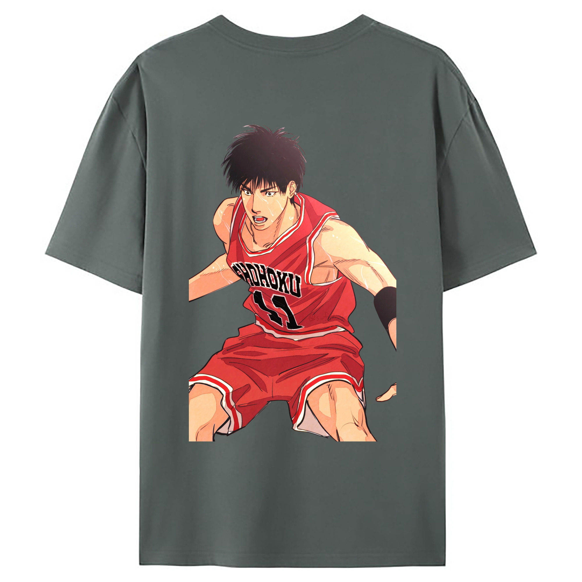 （画像用） SLAM DUNK／スラムダンク 綿100％ メンズ半袖Tシャツ（バックプリント） 通気性